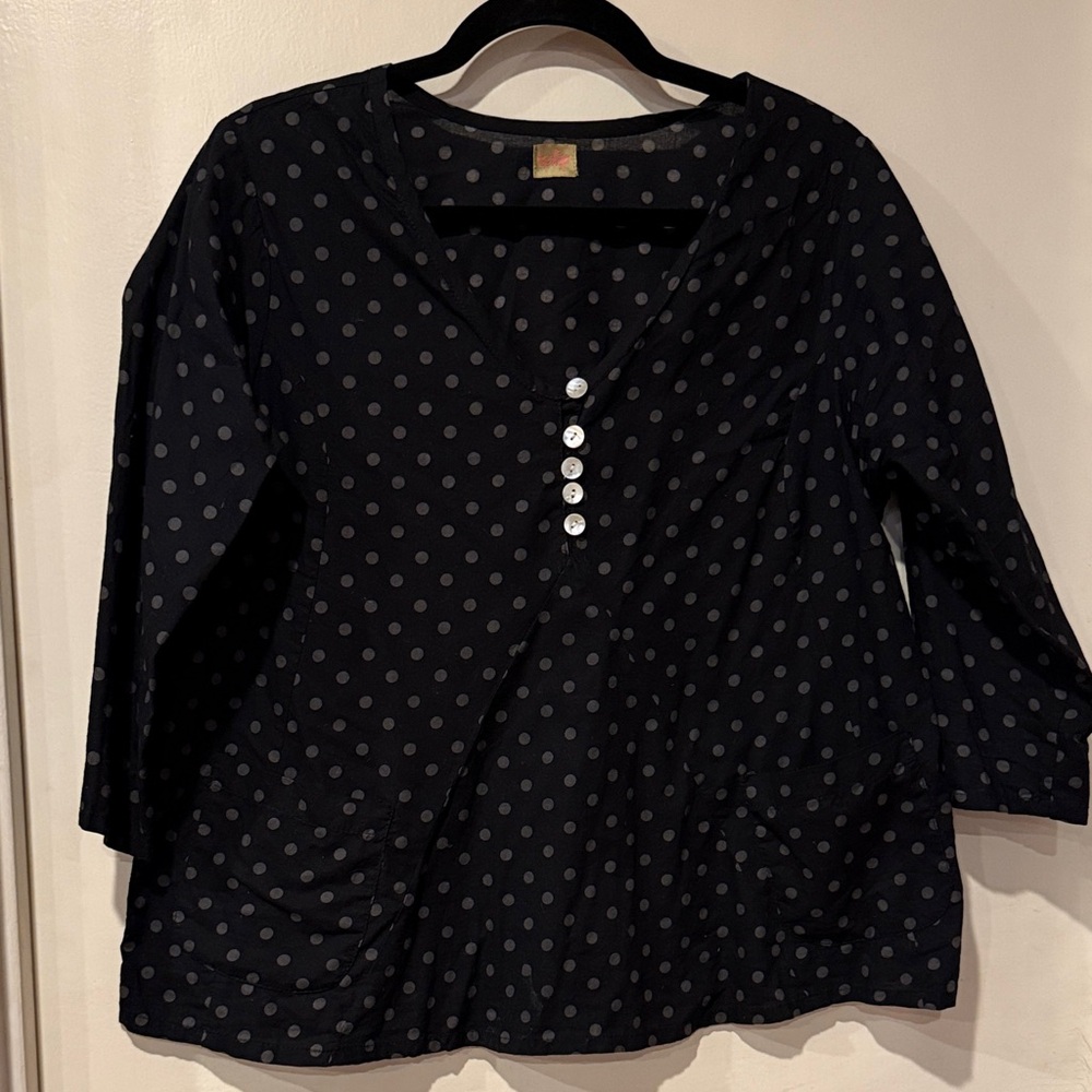 Tulip Black Polka Dot Women's Blouse